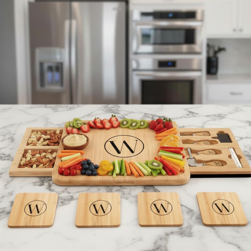 Marble Charcuterie Board Set with Knife Set