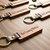 PERSONALIZED LEATHER WOOD KEYCHAIN