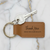 Dark Brown Leatherette Rectangle Keychain