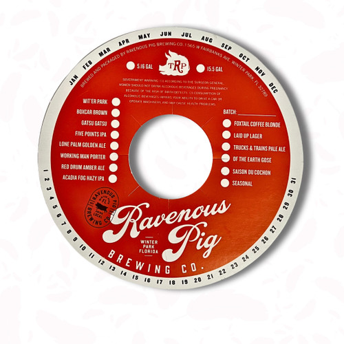 Custom Keg Collars - Vinyl Adhesive | 1 Color