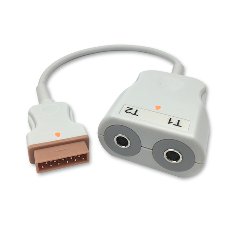 Compatible 2-Channel Temperature Adapter Cable 0.3m (alternative to GE Healthcare 2104178-002, used with: 400 Series Probe)