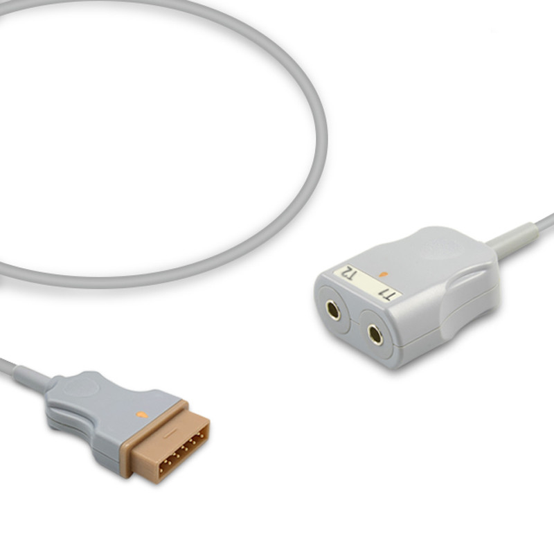 Compatible 2-Channel Temperature Adapter Cable 0.3m (alternative to GE Healthcare 2104178-002, used with: 400 Series Probe)