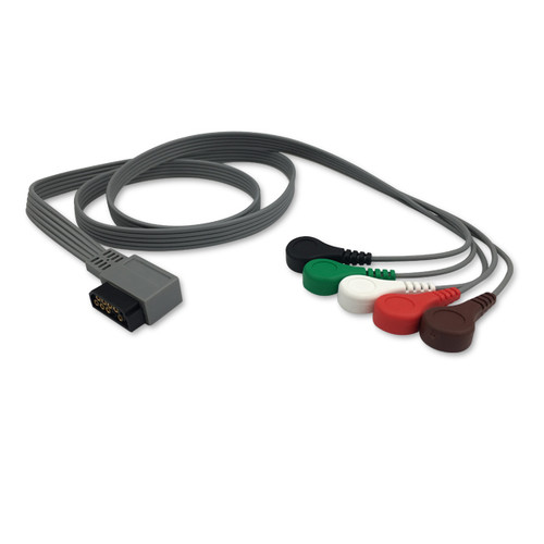 Philips M4725A Compatible 5-lead ECG Leadwire with Snap, 0.9m, AHA