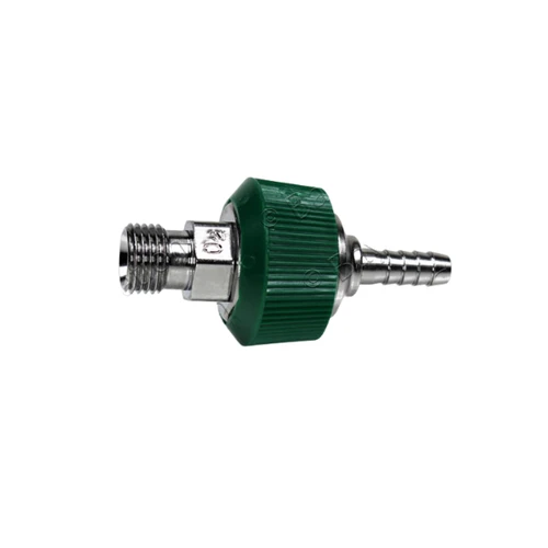 DISS 1240 Body Adaptor x 1/4" Hose Barb with Hand Grip Collar, O2