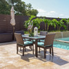 Kokomo Outdoor Stackable 5 Piece Dining Set (Lifestyle View)