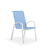 Madeira Outdoor Sling Dining Chair in Textured White with Dupione Poolside Sling