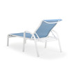 Madeira Outdoor Sling Chaise Lounge in Textured White with Dupione Poolside Sling