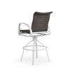Madeira Outdoor Woven Bar Stool in Textured White with Peppercorn Weave (Alternate View)