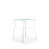 Madeira Outdoor 36" Square Glass Top Bar Height Table in Textured White