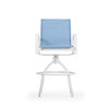 Madeira Outdoor Sling Bar Stool in Textured White with Dupione Poolside Sling