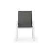 Madeira Outdoor Sling Dining Chair in Textured White with Dupione Smoke Sling