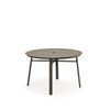 Madeira Outdoor Aluminum Slat Top 48" Round Dining Table in Charcoal