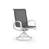 Madeira Sling Swivel Dining Chair in Textured White with Stormy Grey Sling