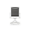 Madeira Outdoor Sling Swivel Dining Chair in Textured White with Dupione Smoke Sling