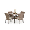 Garden Terrace Outdoor Wicker 5 Piece Dining Set with Stone Top