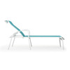 Madeira Outdoor Sling Chaise Lounge in Textured White with Dupione Lagoon Sling
