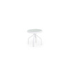 18" Round Glass Top Tea Table in River White