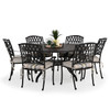 Trellis Outdoor Cast Aluminum 7 Piece Dining Set with Round Table