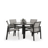 Reef Outdoor Sling 5 Piece Glass Top Dining Set