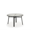 48" Round Glass Top Table in Textured White