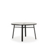 Reef Outdoor 48" Round Glass Top Dining Table in Midnight