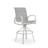 Madeira Outdoor Sling Bar Stool in Textured White with Morning Mist Sling