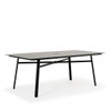 Reef Outdoor 42" x 75" Rectangle Aluminum Slat Top Dining Table in Midnight