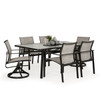 Reef Outdoor Sling 7 Piece Glass Top Dining Set