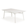 Reef Outdoor 42" x 75" Rectangle Aluminum Slat Top Dining Table in Textured White