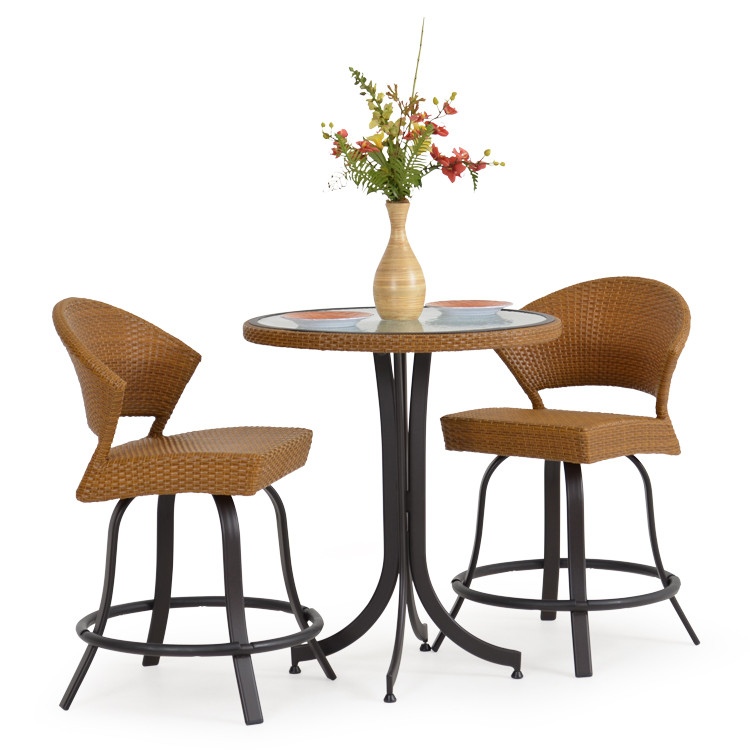 Empire Outdoor Wicker 3 Piece Counter Height Set Leaders Furniture