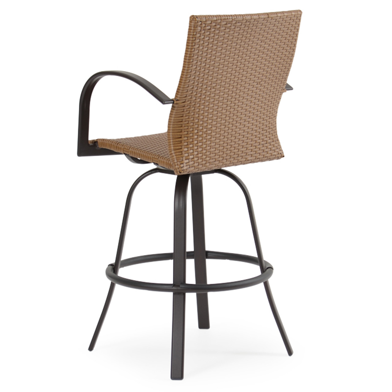 Empire Outdoor Wicker Bar Stool with Arms Leaders Furniture