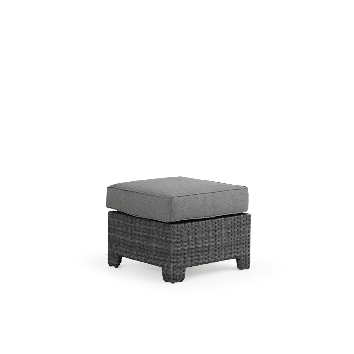 Kokomo Outdoor Wicker Storage Ottoman in Oyster Grey Leaders Furniture