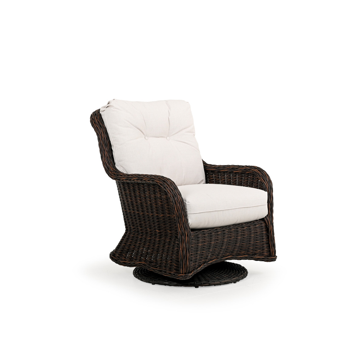 Maldives Outdoor Wicker Swivel Glider in Clove Weave Leaders Furniture