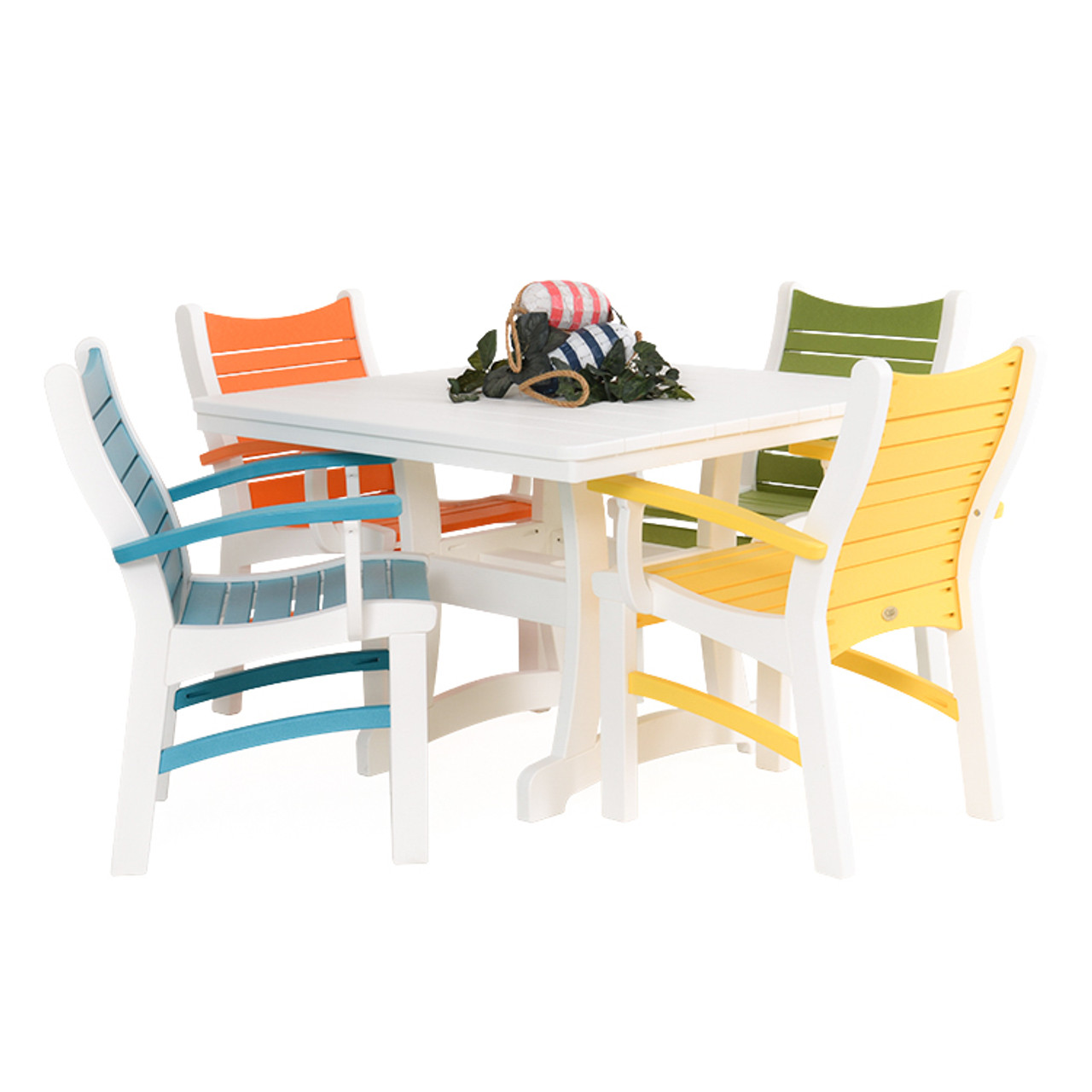 Bayshore Outdoor 5 Piece Multi Colored Poly Lumber Dining Set