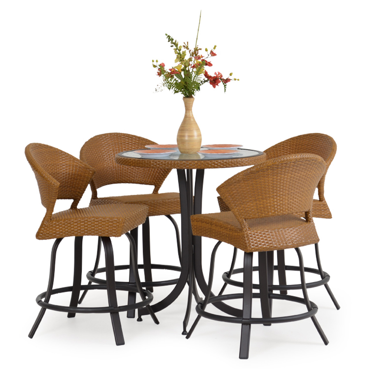 Empire Outdoor Wicker 5 Piece Counter Height Set Leaders Casual