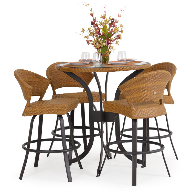 Empire Outdoor Wicker 5 Piece Bar Height Set Leaders Casual Furniture