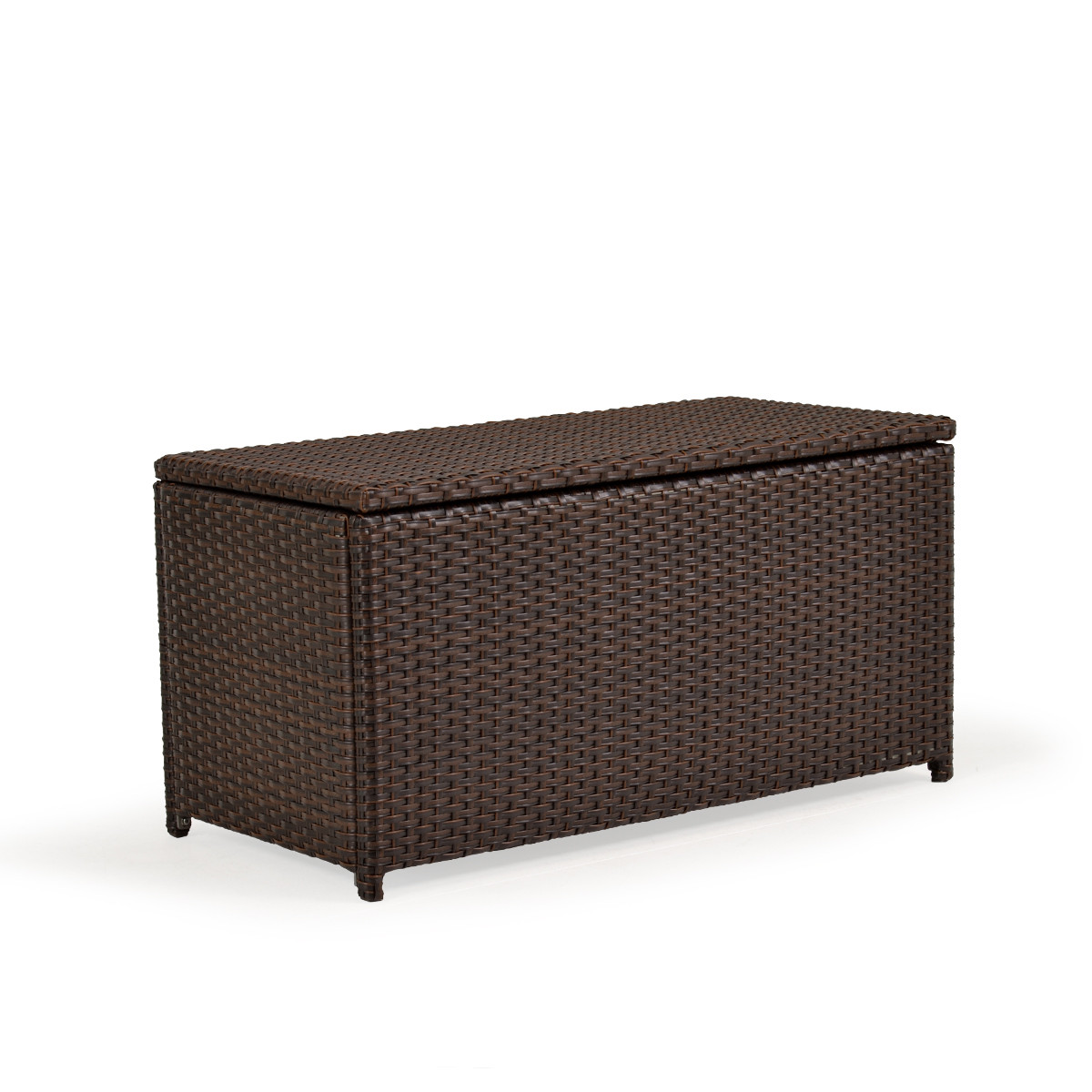 Kokomo Outdoor Wicker Storage Trunk in Oyster Grey Leaders Furniture