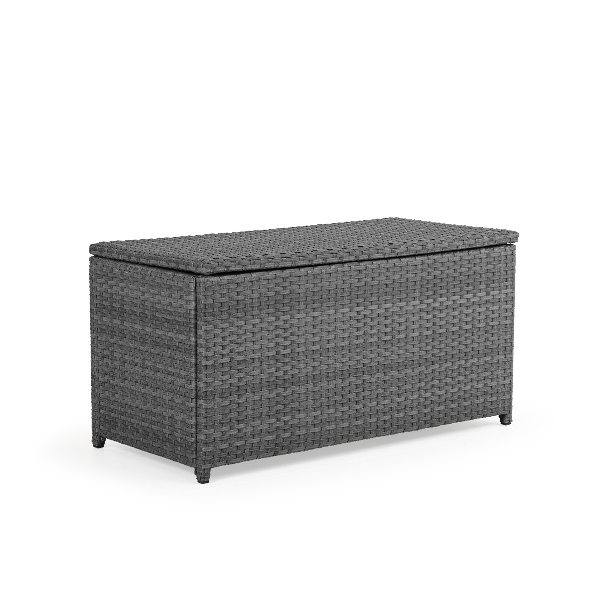 Kokomo Outdoor Wicker Storage Trunk in Oyster Grey Leaders Furniture