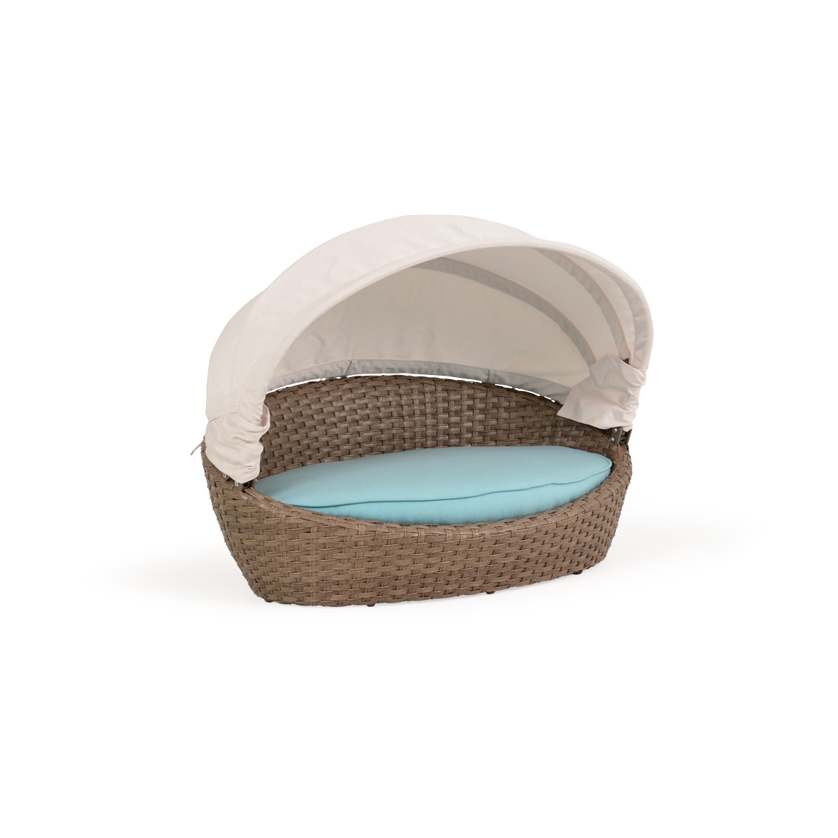 Outdoor Wicker Dog Bed With Canopy