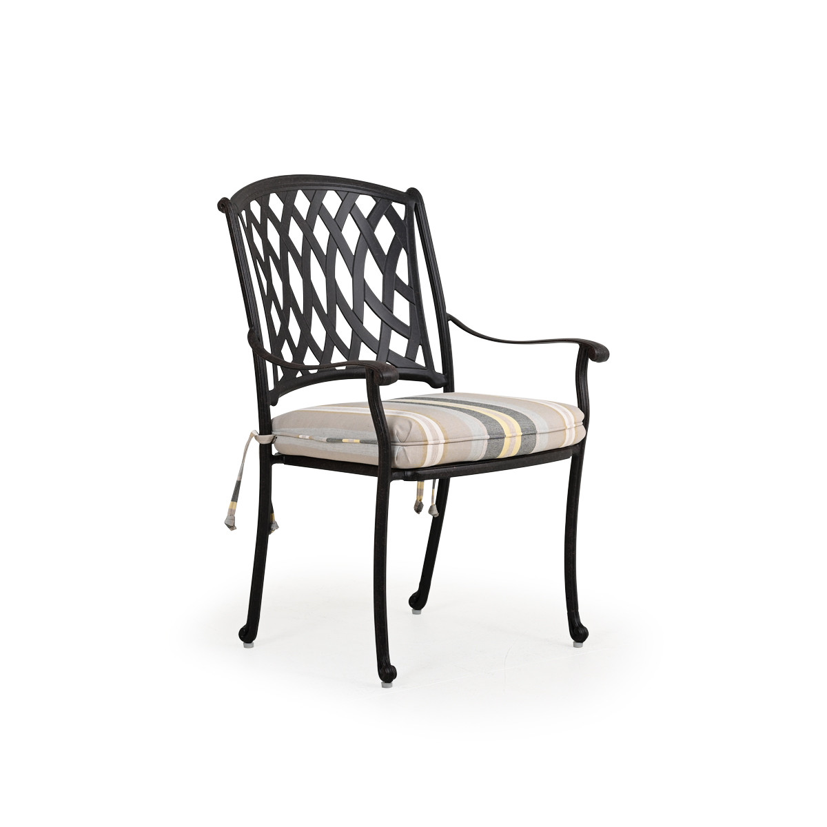 Trellis Outdoor Cast Aluminum 7 Piece Dining Set with Round Table