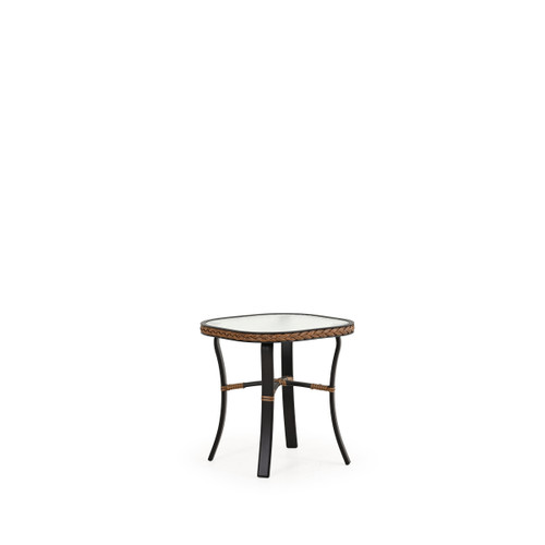 Empire Outdoor Wicker End Table with Glass Top