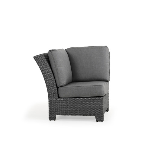 Kokomo Outdoor Wicker Corner Chair in Oyster Grey Leaders Furniture