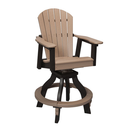 Oceanside Outdoor Poly Lumber Swivel Counter Height Stool with Arms