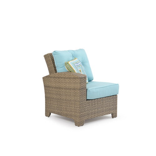 Kokomo Outdoor Wicker Left Facing Arm Chair in Oyster Grey