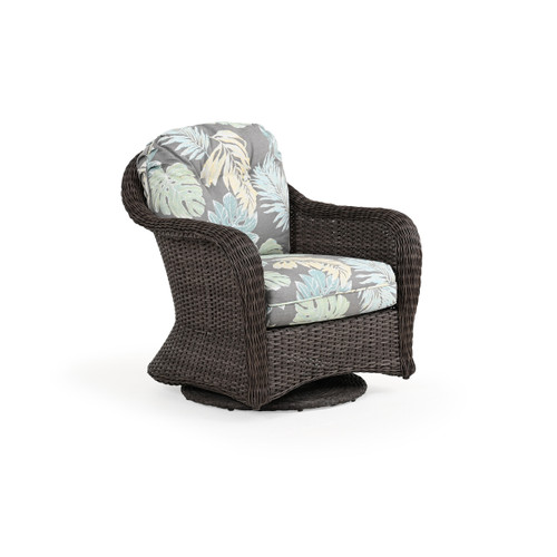 Sanibel Outdoor Wicker Swivel Glider Chair in Peppercorn