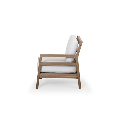 Maui Outdoor PoliSoul™ Right Facing Arm Chair in Weathered Teak