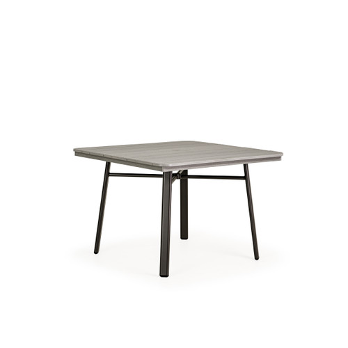 Cabana Outdoor 42" Square Poly Top Dining Table in Charcoal