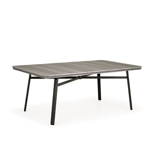 Cabana Outdoor 42" x 75" Rectangle Poly Top Dining Table in Charcoal