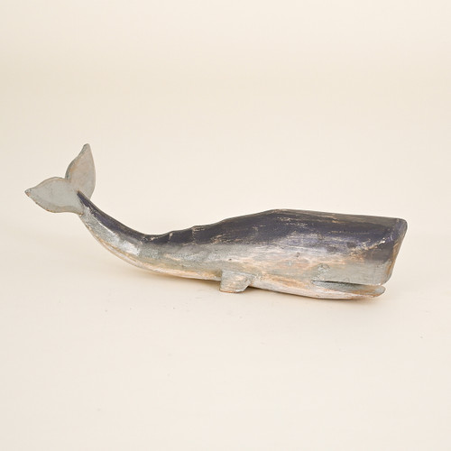 Wood Whale with Flat Bottom, Large