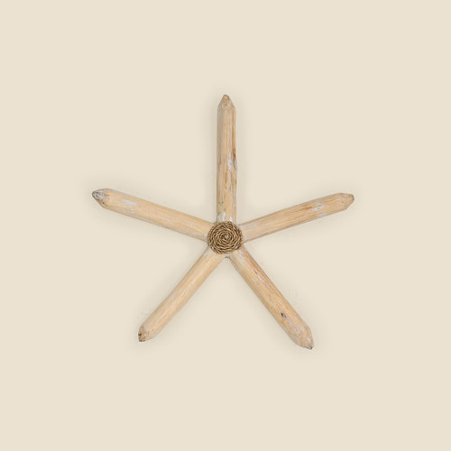 Wood Starfish with Rope, Medium